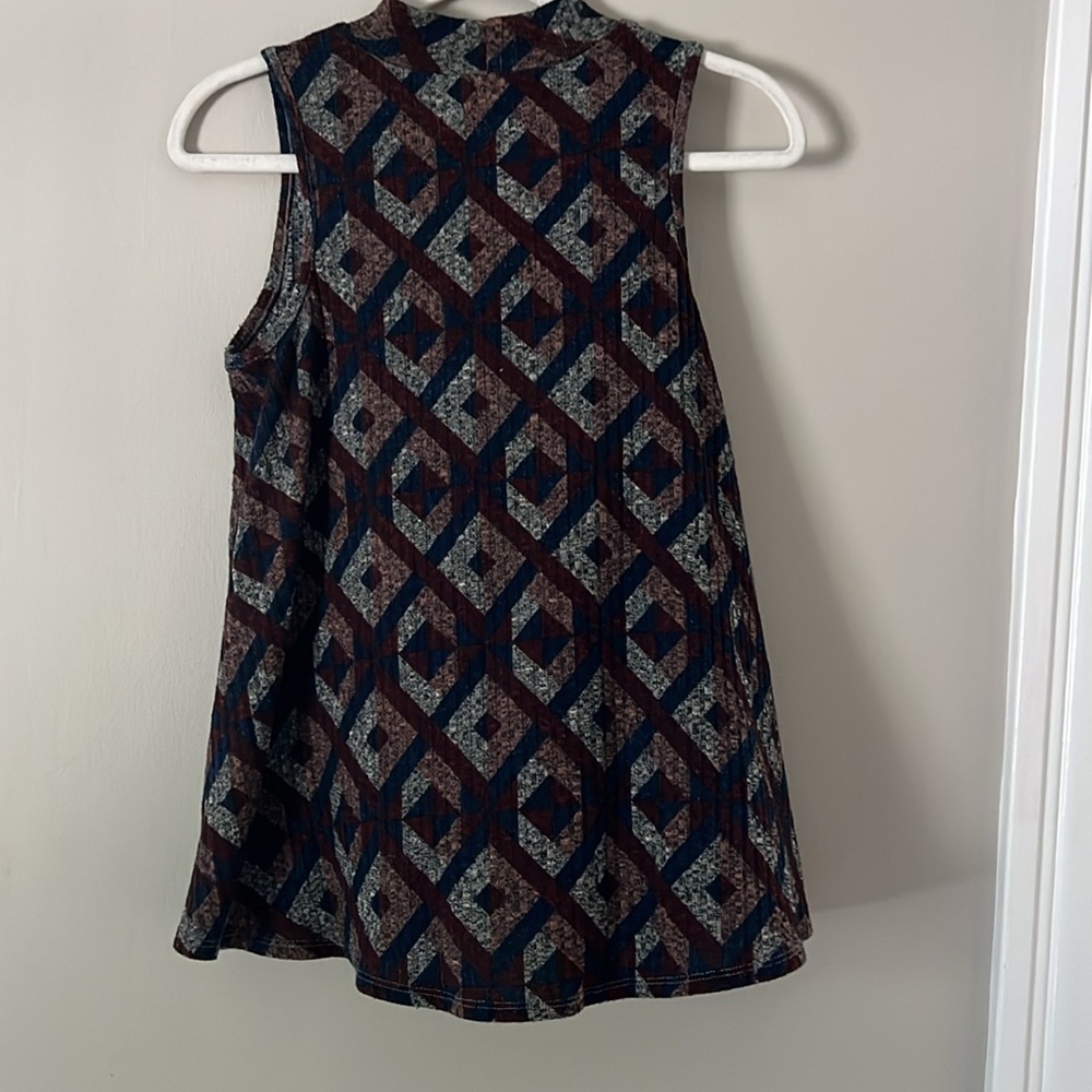 Bobeau Multicolor Patterned Knit Top Small - Picture 4 of 4